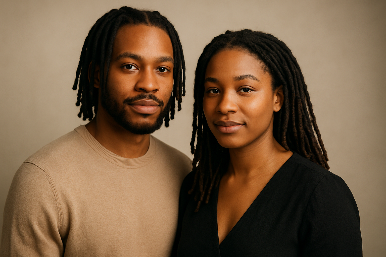 Photo un mec avec des locks courtes et une femmes avec des locks mi long 